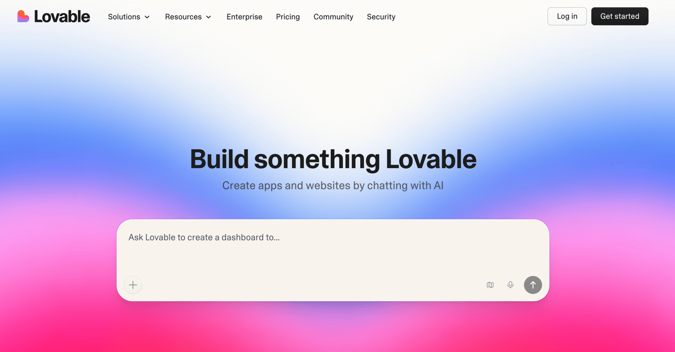 Lovable's homepage