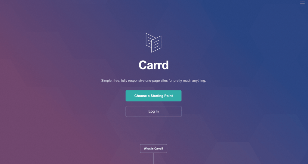 Homepage di Carrd