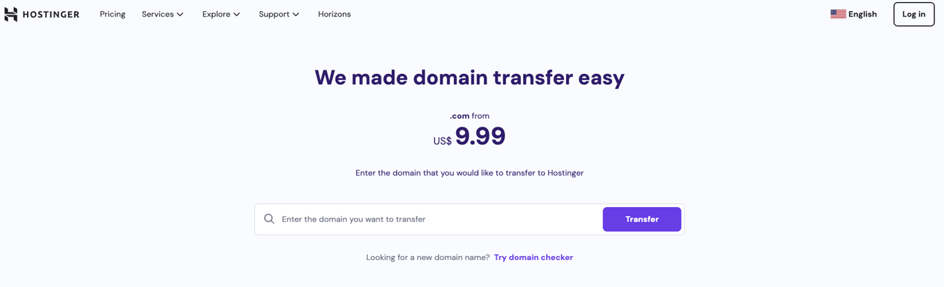Hostinger domain transfer tool