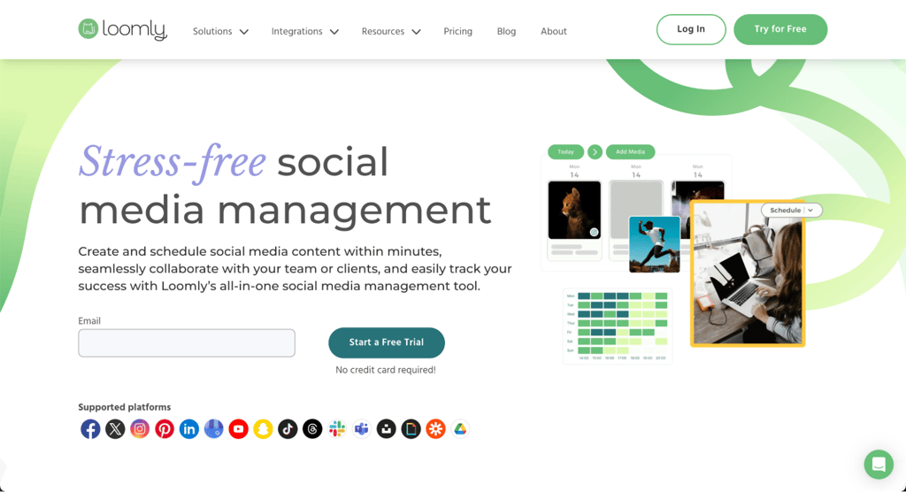 Homepage di Loomly