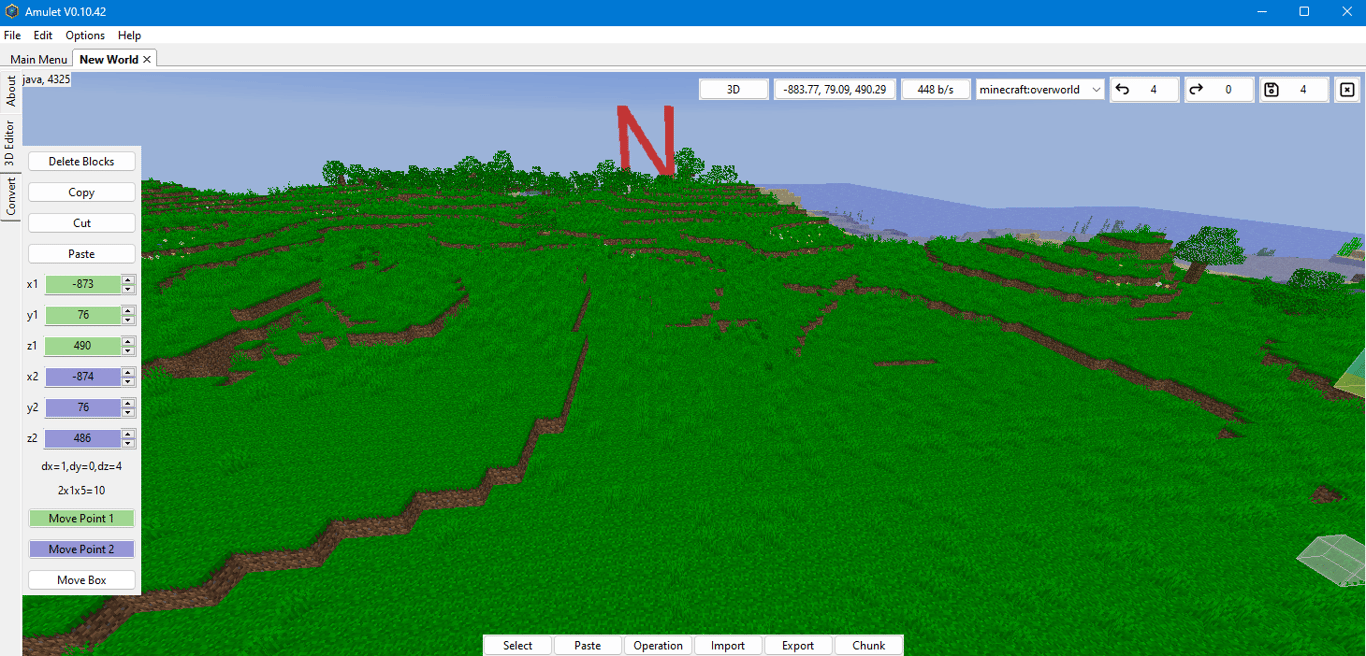 Amulet world editing tool preview.
