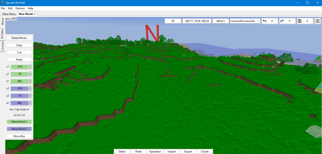 Amulet world editing tool preview.
