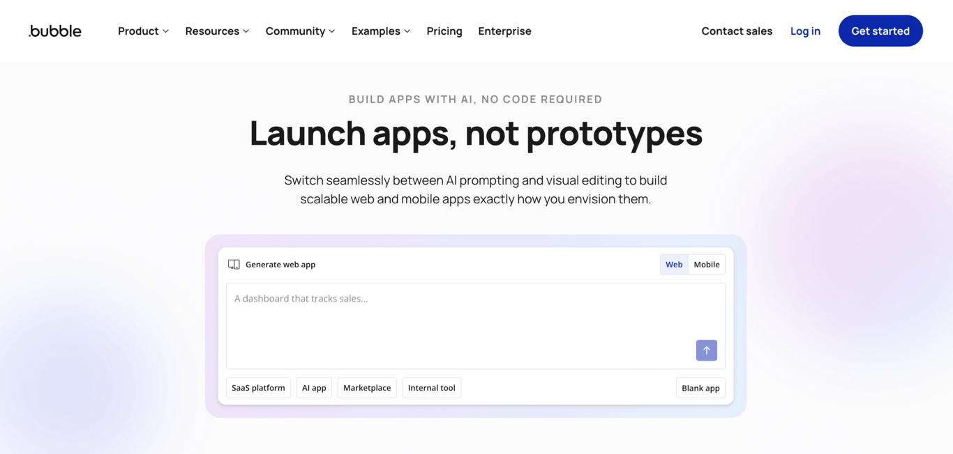 Bubble's home page