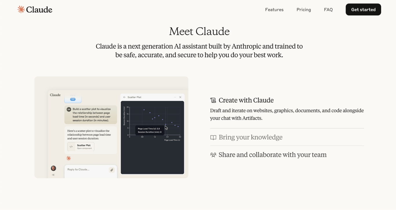 Claude landing page