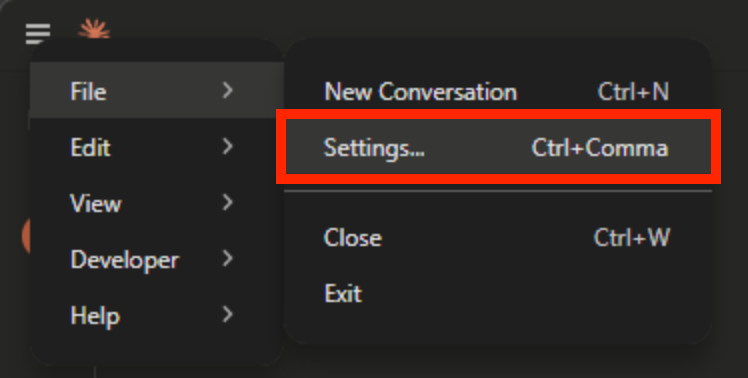 Claude settings menu location