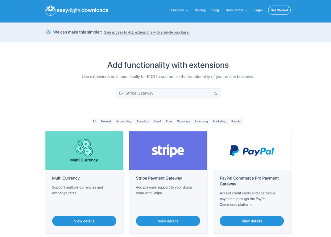 Easy Digital Downloads' official extension library