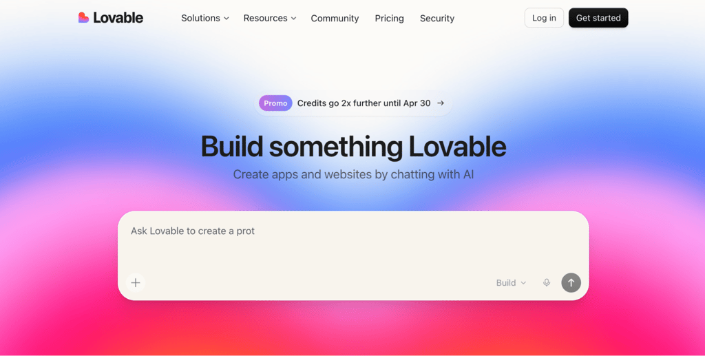 Homepage of Lovable