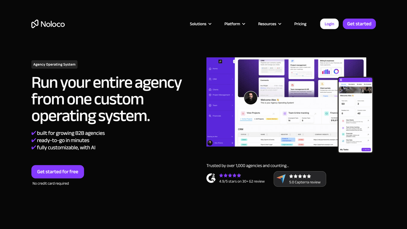 Noloco's home page