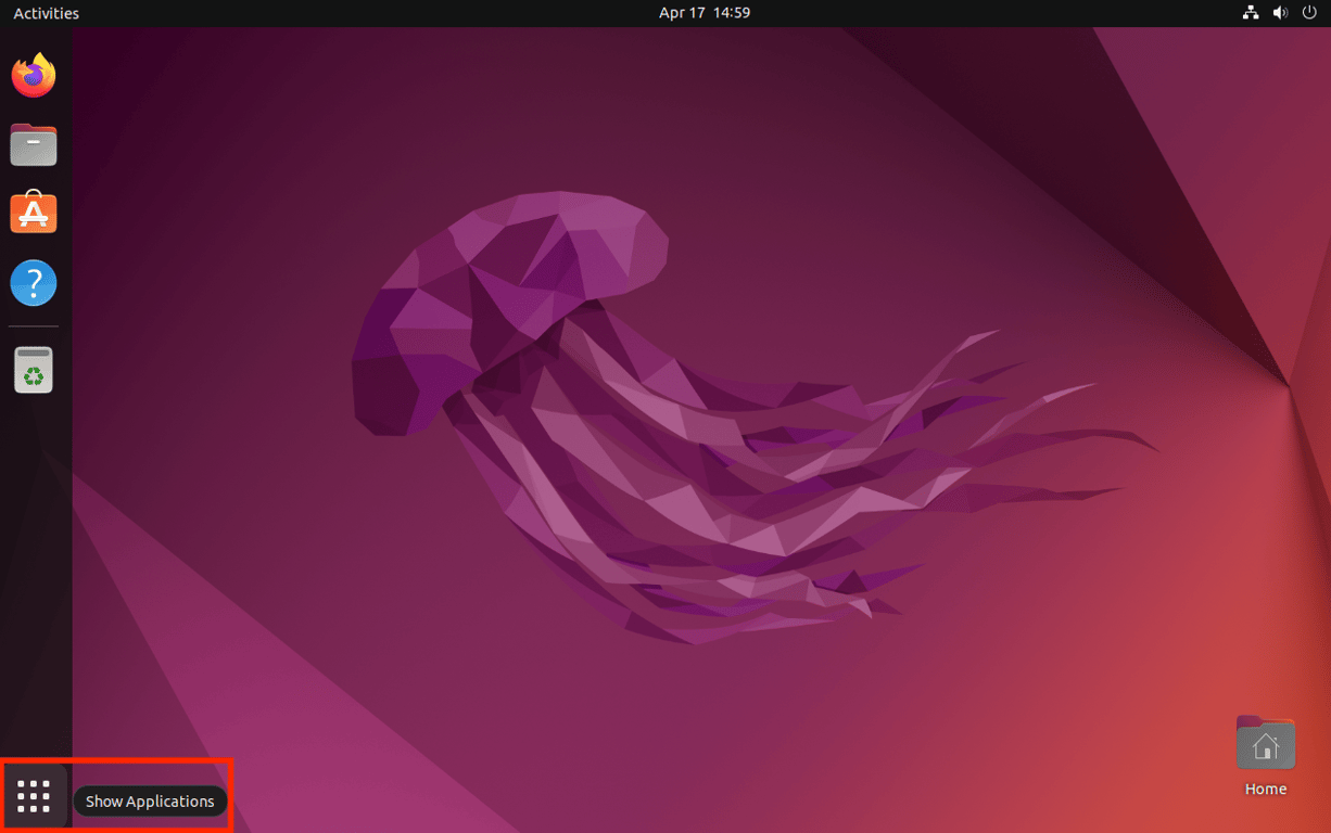 The Show Applications button on Ubuntu's launcher