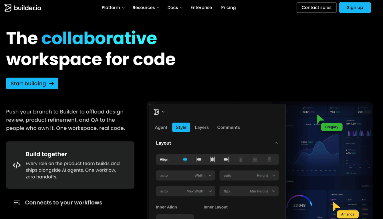 Homepage of Builder.io