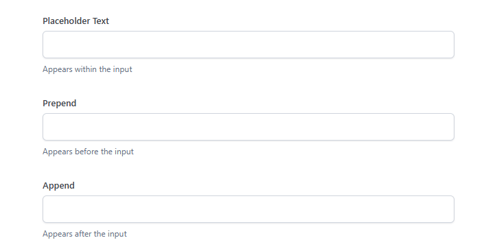 ACF Field Group Presentation tab showing the Placeholder Text, Prepend, and Append options