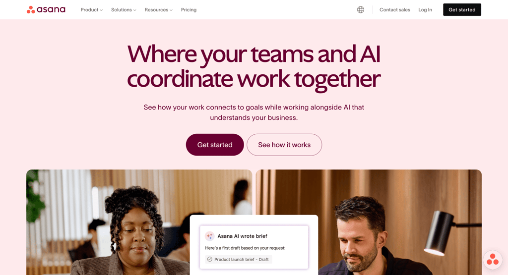asana landing page