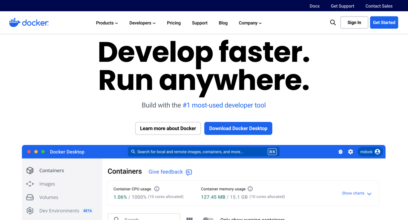 docker landing page