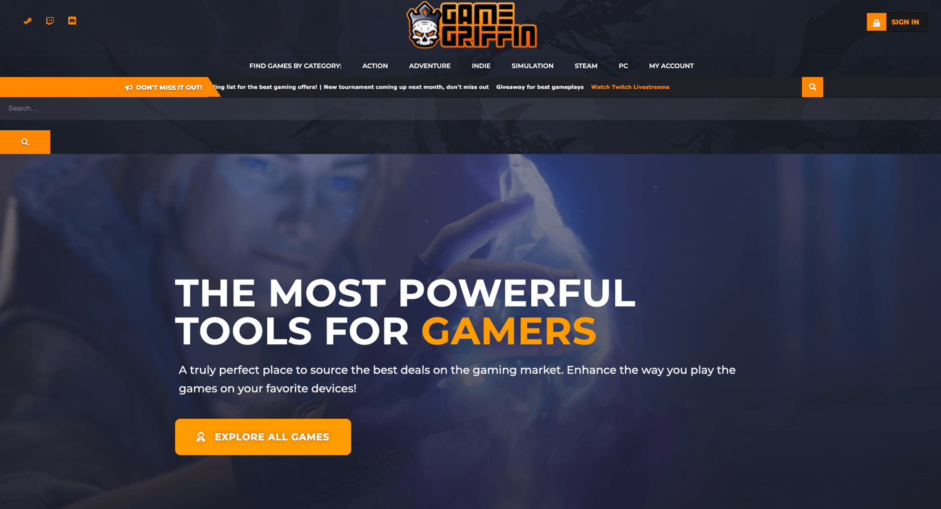 Game Griffin's homepage
