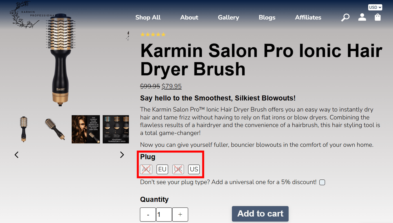 Karmin Professionals website showing a block of content created by a custom field
