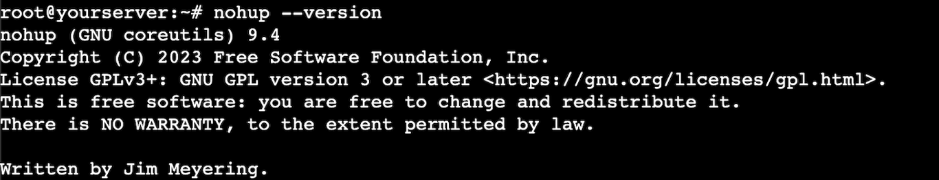 The nohup version on the terminal