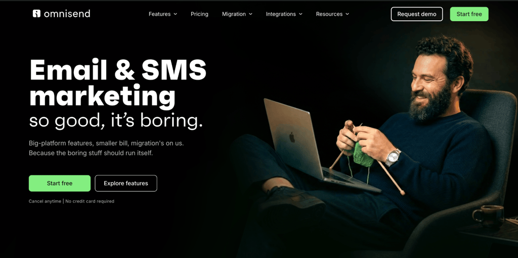 Omnisend homepage
