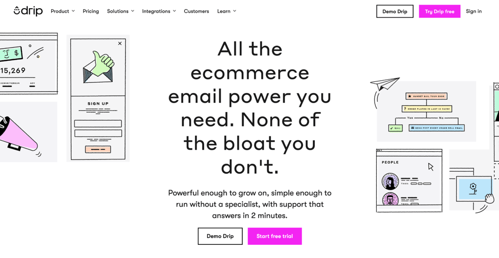 Drip homepage