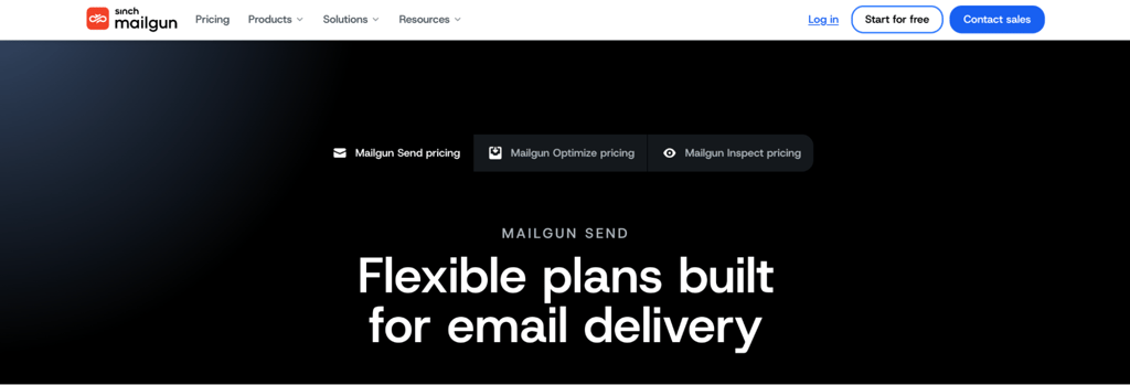 Mailgun homepage