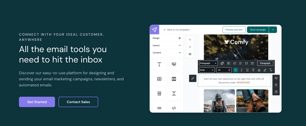 Mailjet's homepage