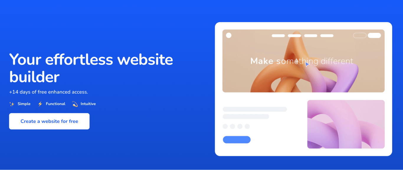 Weblium landing page