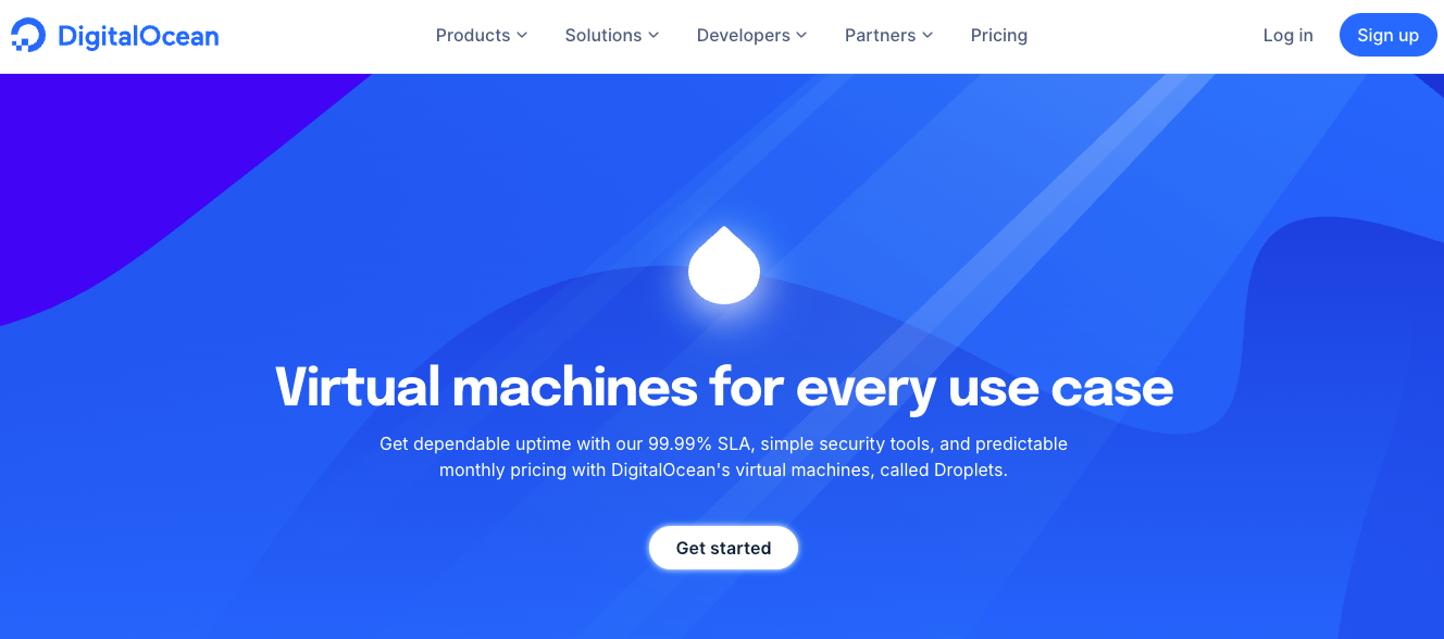 DigitalOceal landing page