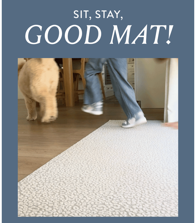 Porte + Hall email marketing campaign showing their non-slip rug