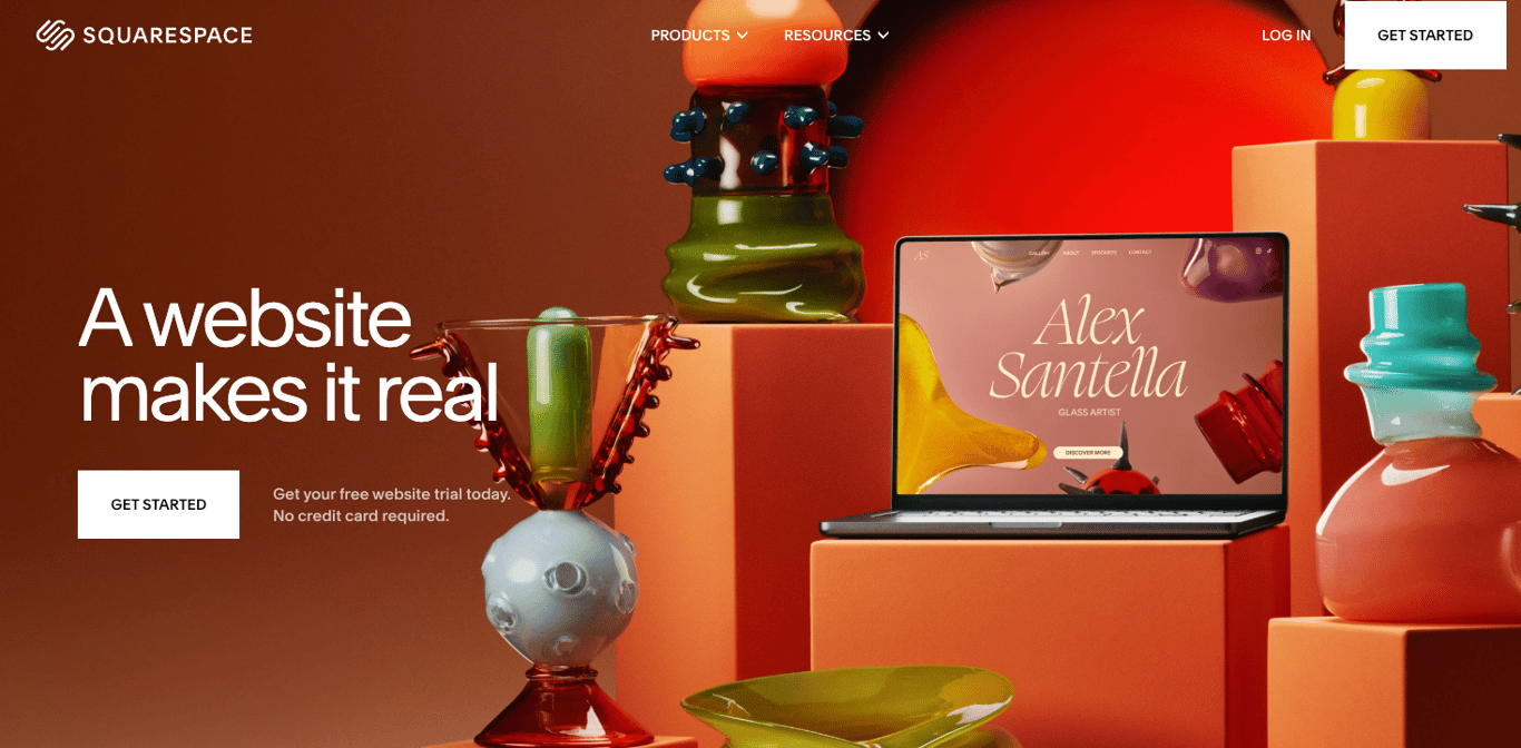 Squarespace landing page