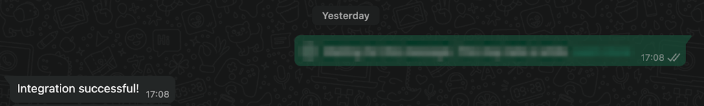 Il numero di prova di WhatsApp invia una risposta in base alla configurazione del flusso di lavoro su n8n