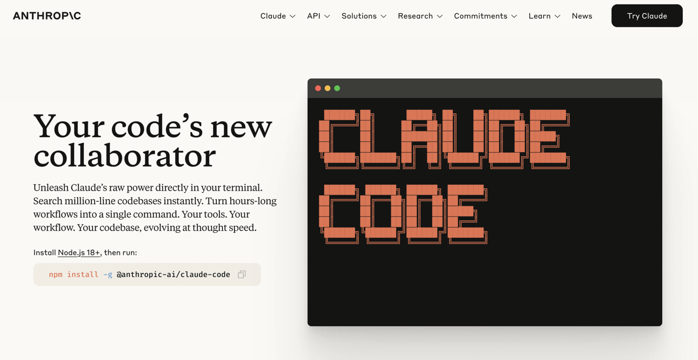 Claude Code homepage