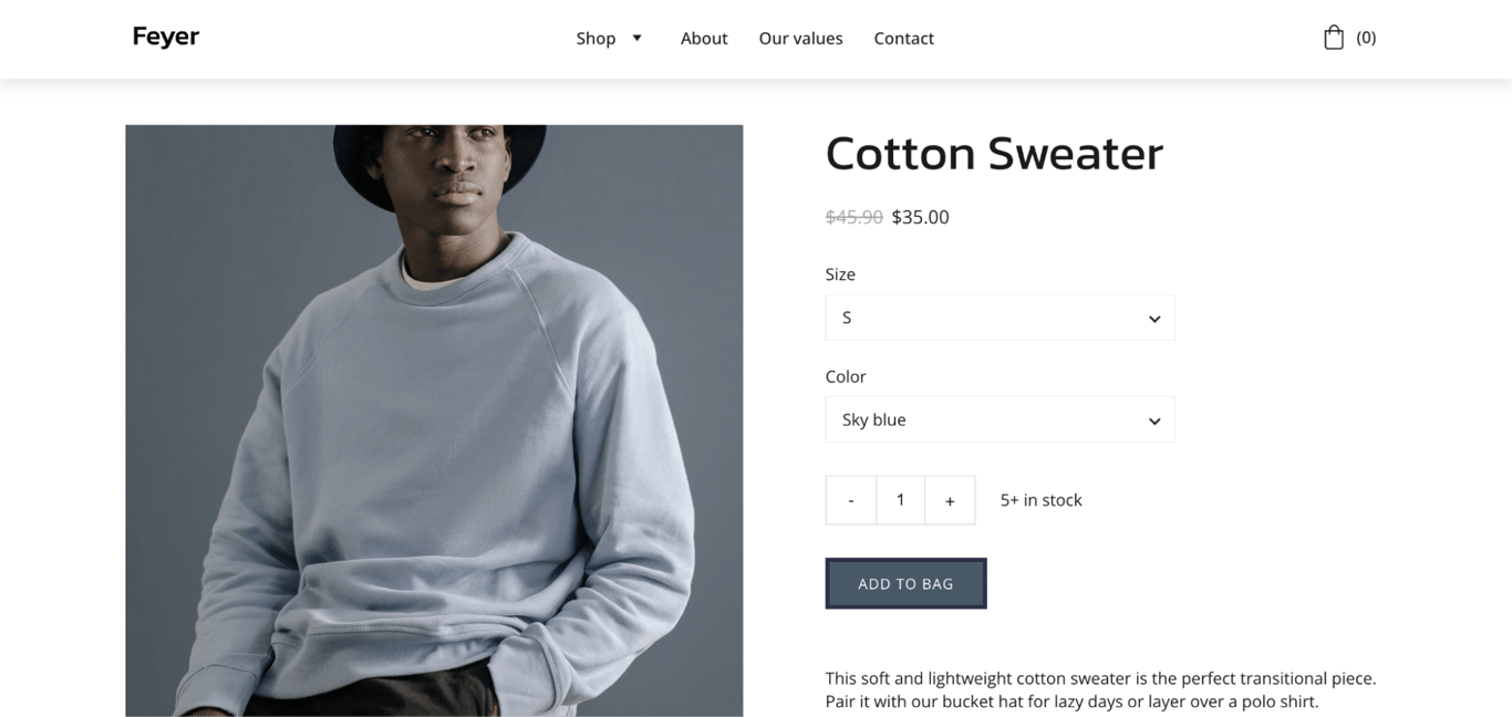 hostinger-website-builder-template-product-page-example