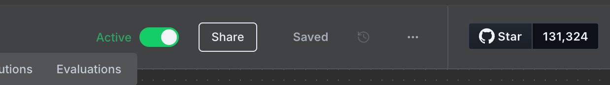 The activation toggle of an n8n workflow
