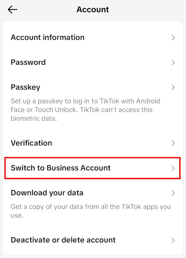 Overschakelen naar een Business Account op TikTok