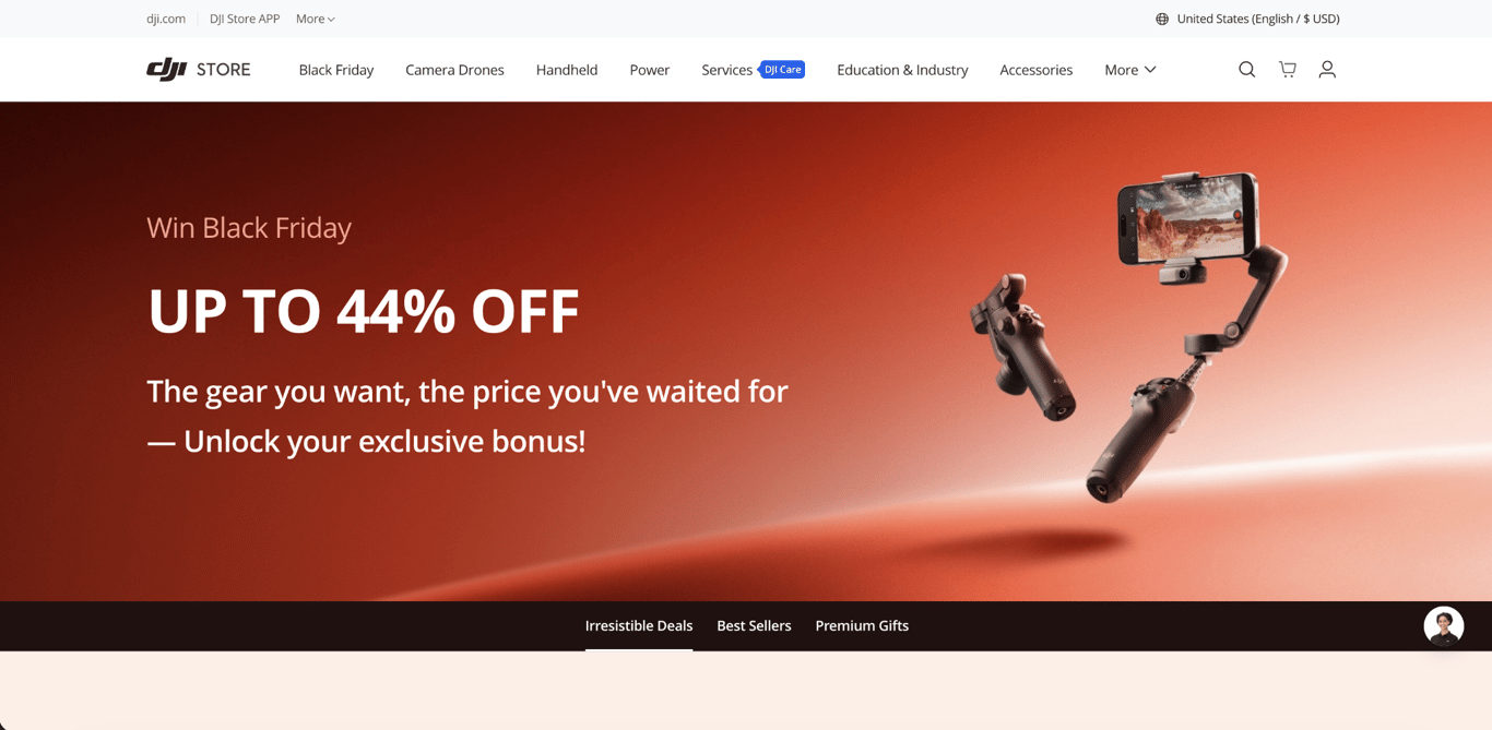 DJI Black Friday landing page