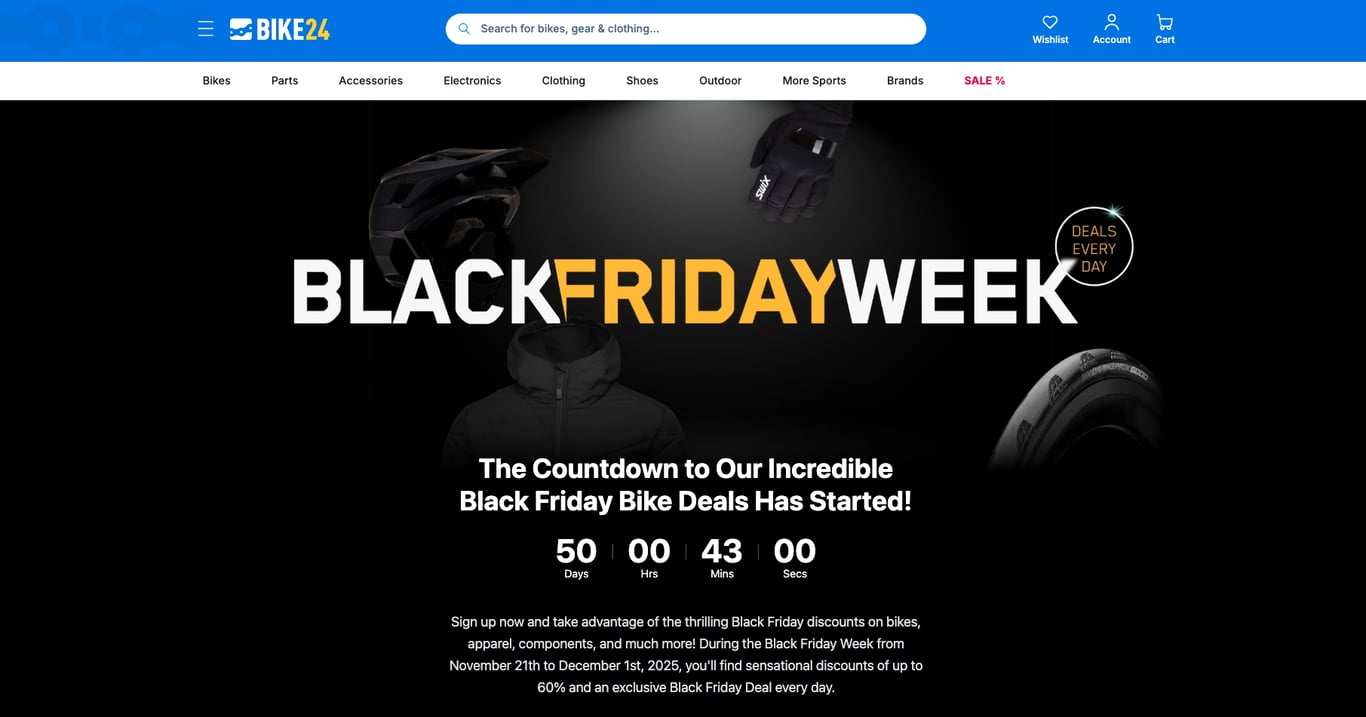 BIKE24's Black Friday landing page