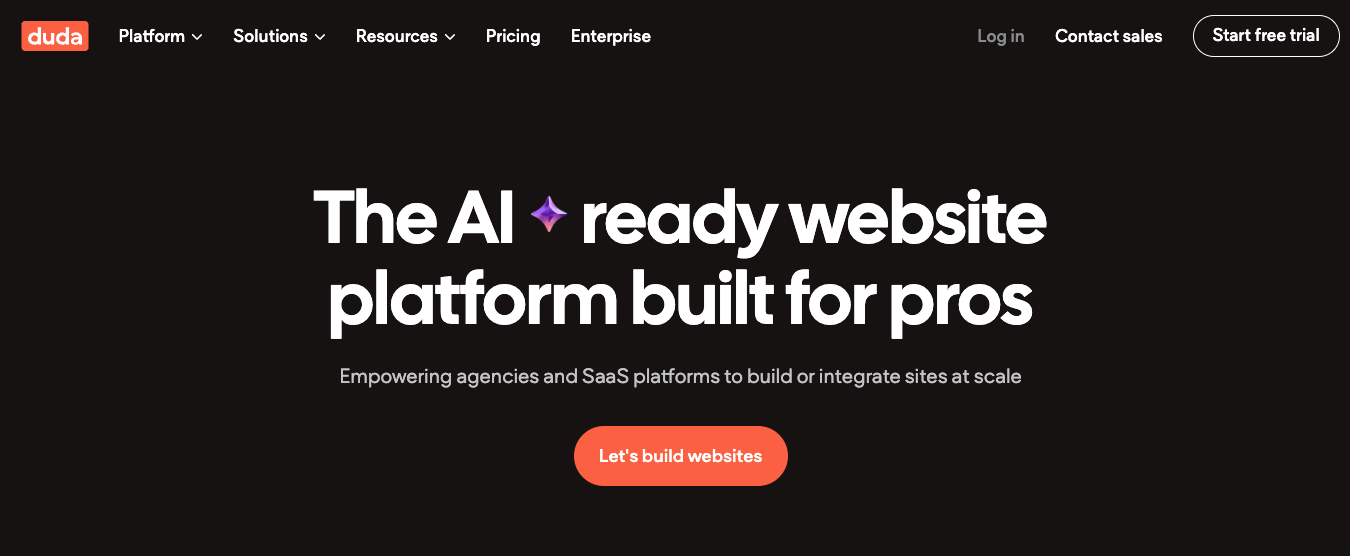 Duda landing page