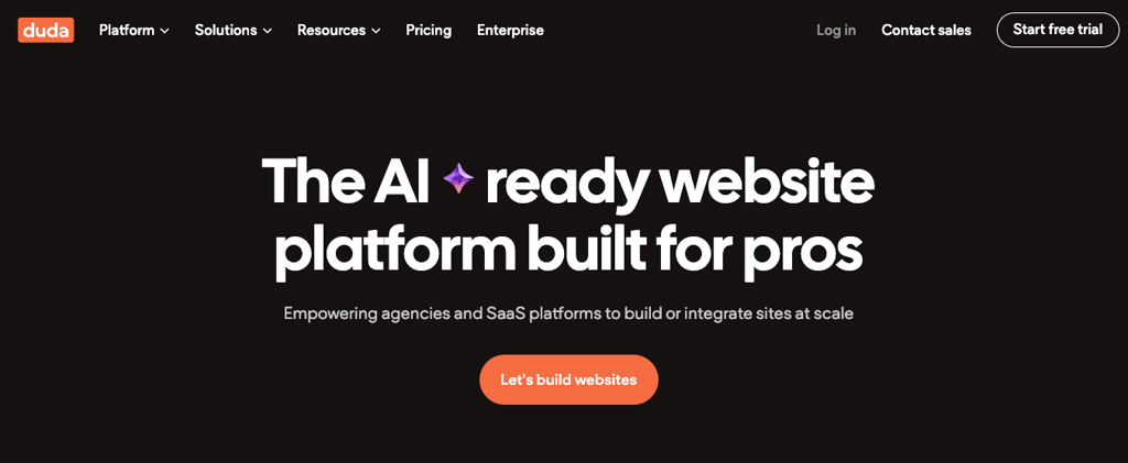 Duda landing page