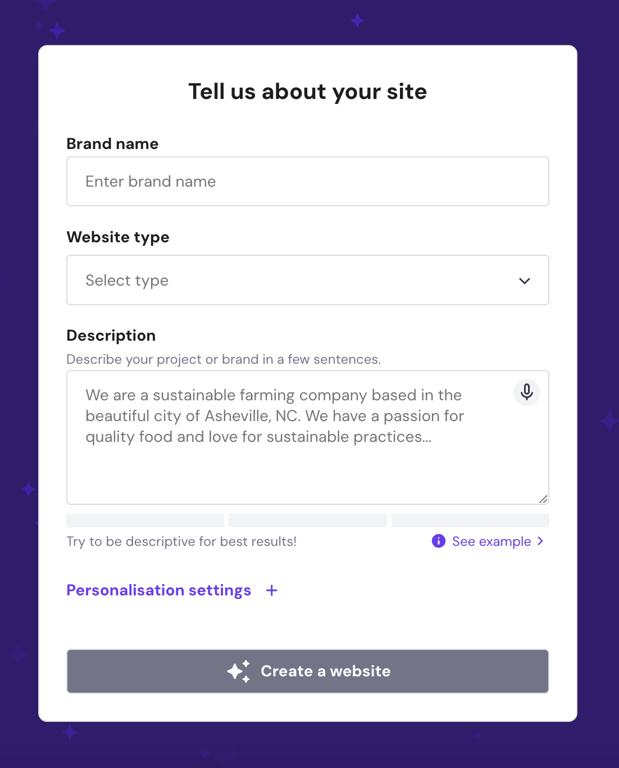 Screenshot of AI Logo Generator interface