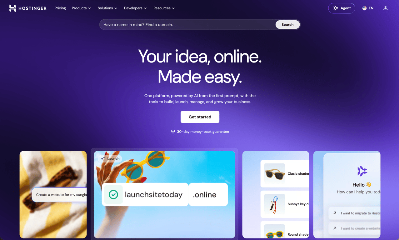 Hostinger main page