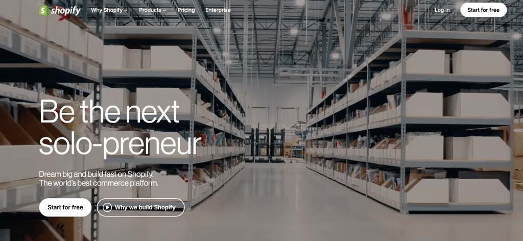 Shopify landing page