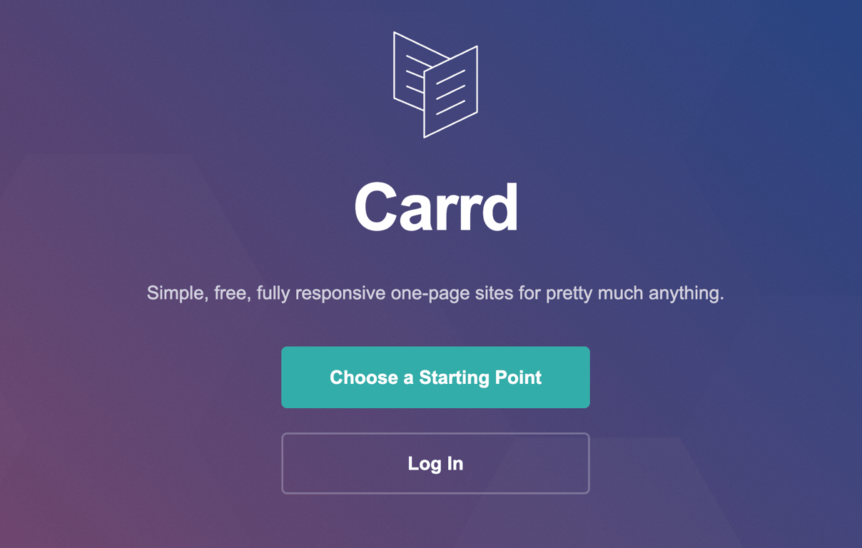 Carrd landing page