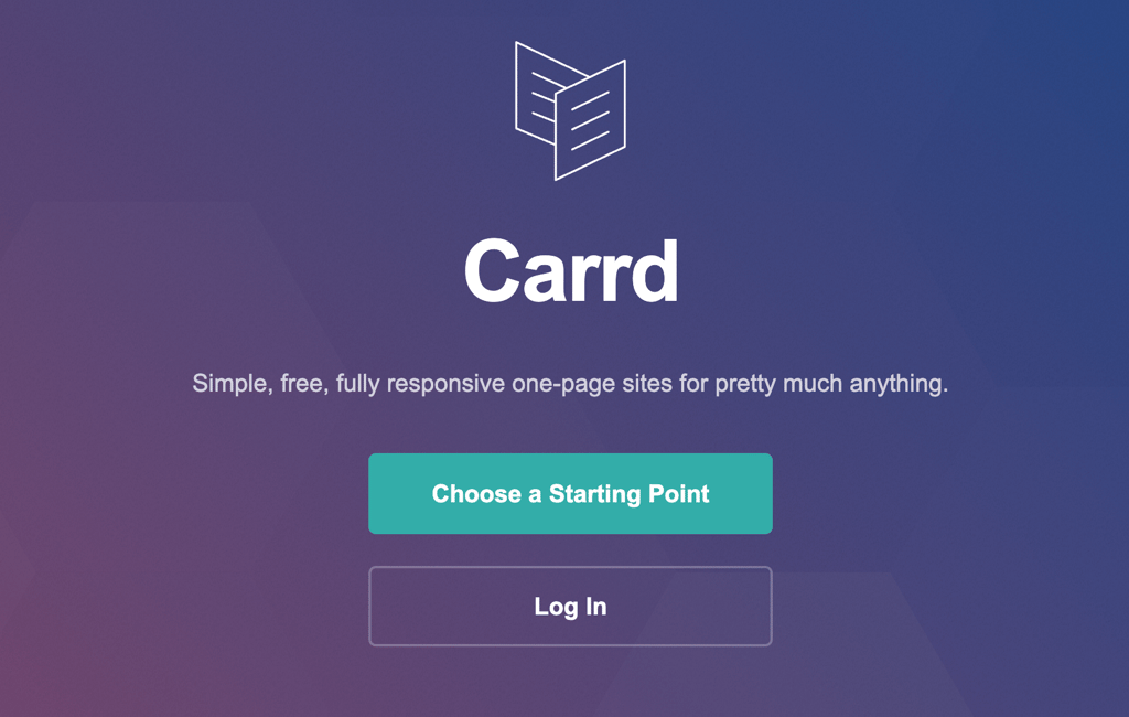 Carrd landing page