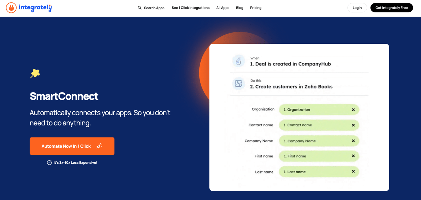 Integrately's homepage