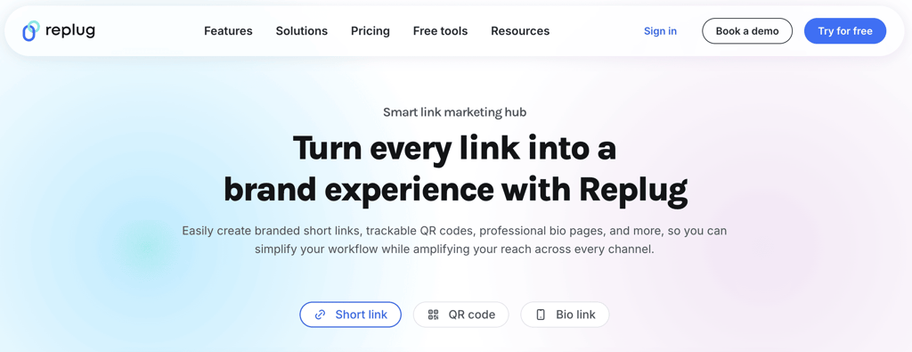 Homepage of Replug