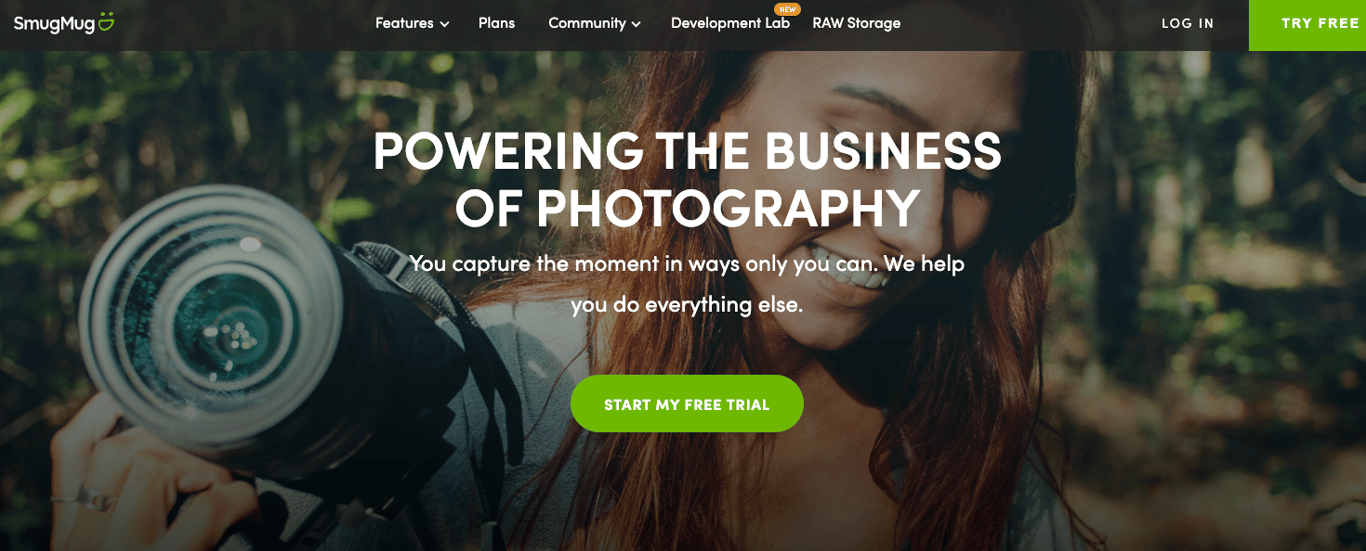 SmugMug landing page