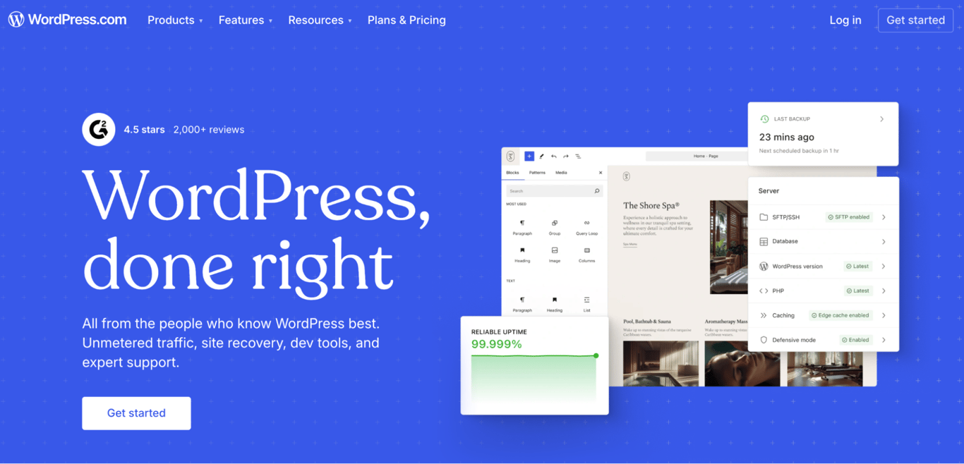 Screenshot of WordPress.com website