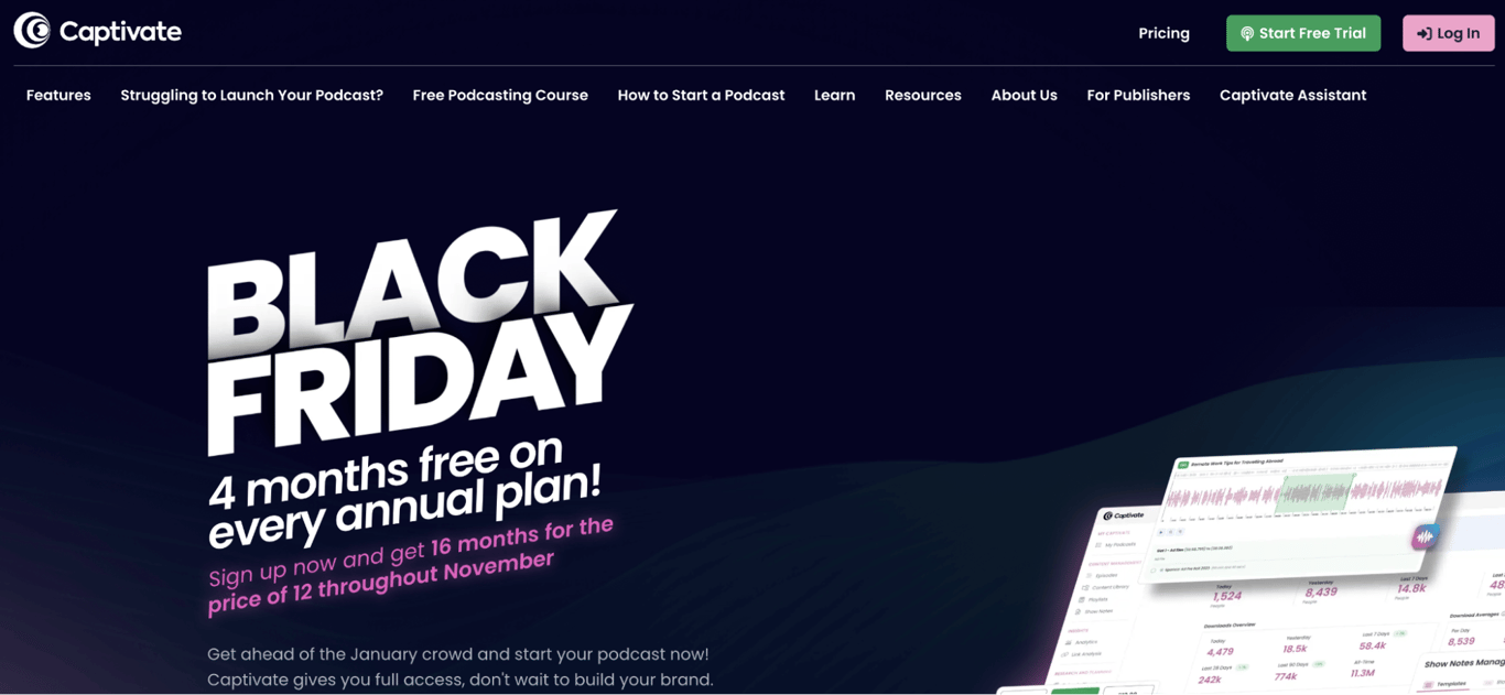 Captivate landing page