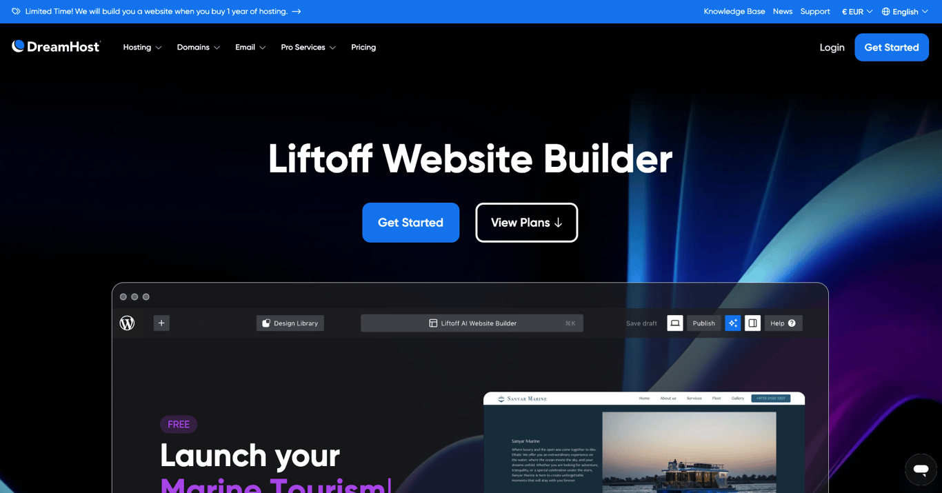 DreamHost website screenshot