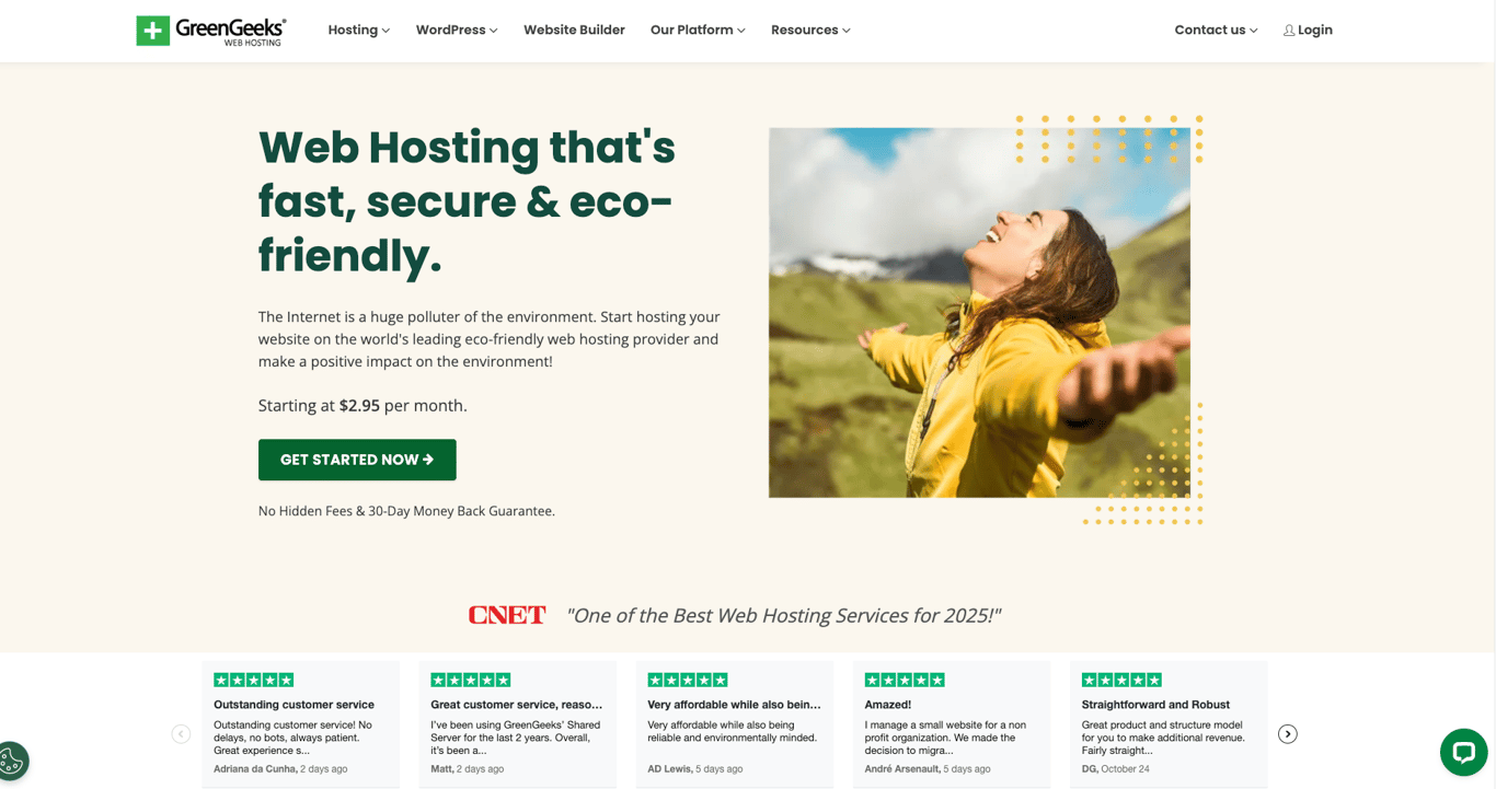 GreenGeeks website screenshot
