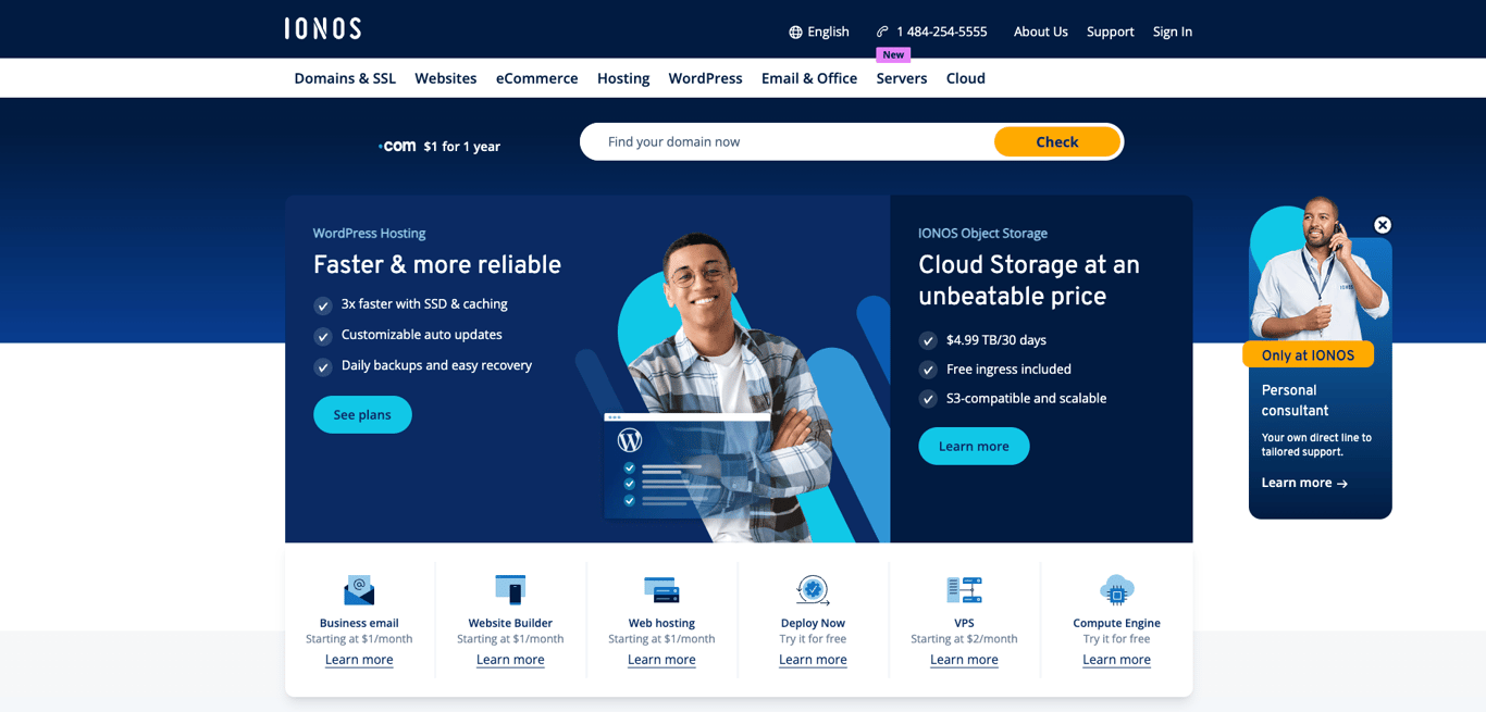 IONOS website screenshot